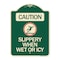 Signmission Caution Slippery When Wet or Icy W/ Graphic Heavy-Gauge Aluminum Sign, 24" H, G-1824-24285 A-DES-G-1824-24285 - alternate 1